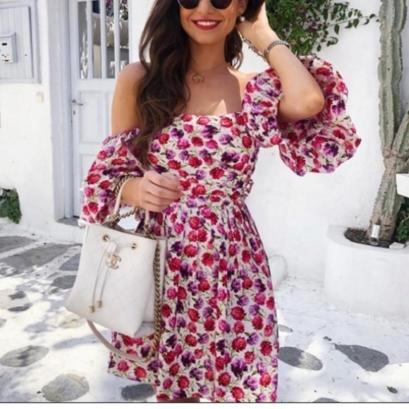 Zara floral printed dress with belt NWT - Picture 3 of 8